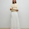 Awkeeley lange rok met hoge taille