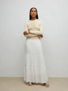 Awkeeley lange rok met hoge taille