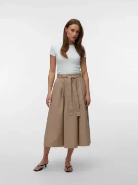 Awliva midi-rok met hoge taille