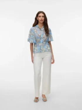 Awrena-Jeans met middelhoge taille en wijde pijpen