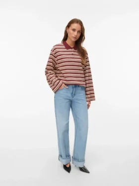 Awrena-Jeans met middelhoge taille en wijde pijpen