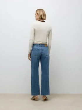 Awrena-Jeans met middelhoge taille en wijde pijpen