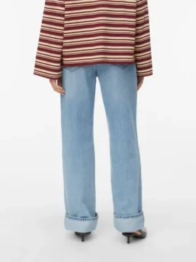 Awrena-Jeans met middelhoge taille en wijde pijpen