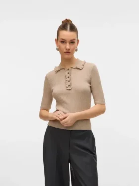 Awshirli gebreid poloshirt