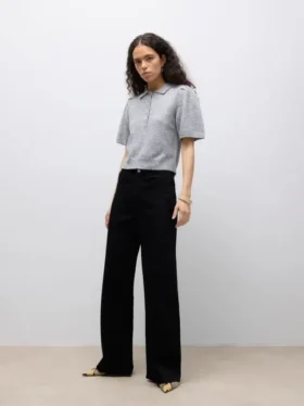 Awtassa gebreid poloshirt
