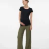Broek met uitlopende pijpen en hoge taille