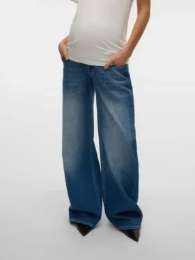 Jeans met wijde pijpen en middelhoge taille