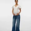Jeans met wijde pijpen en middelhoge taille