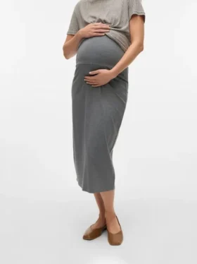 Midi-rok met hoge taille