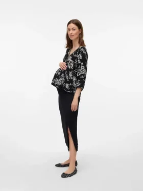 Midi-rok met hoge taille