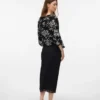 Midi-rok met hoge taille