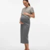 Midi-rok met hoge taille