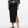 Midi-rok met hoge taille