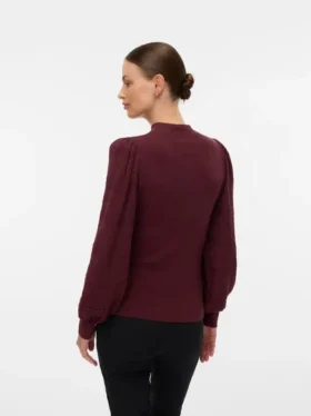 Pullover met normale pasvorm, hoge hals en ballonmouwen