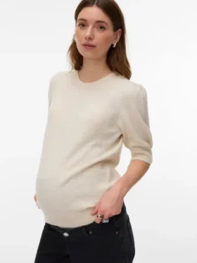Pullover met normale pasvorm, ronde hals en geribde manchetten