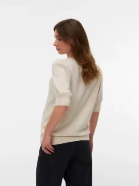 Pullover met normale pasvorm, ronde hals en geribde manchetten