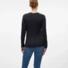 Slim fit top met ronde hals