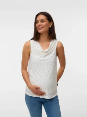 Slim fit top met U-hals