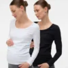 Slim fit top met U-hals