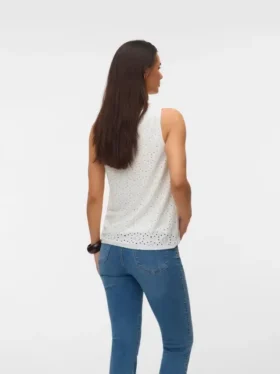 Slim fit top met U-hals
