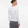 Slim fit top met U-hals