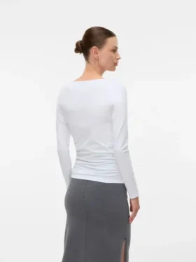 Slim fit top met U-hals