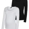 Slim fit top met U-hals