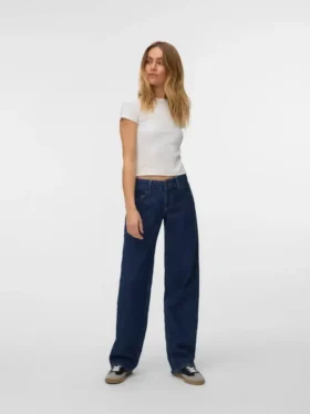 Snrancy-Jeans met lage taille en wijde pijpen