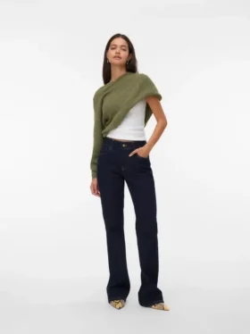 Snrancy jeans met middelhoge taille en bootcut-pasvorm