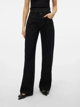 Snrancy-Jeans met middelhoge taille en wijde pijpen