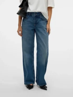 Snrancy-Jeans met middelhoge taille en wijde pijpen
