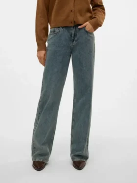 Snrancy-Jeans met middelhoge taille en wijde pijpen