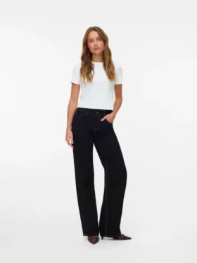 Snrancy-Jeans met middelhoge taille en wijde pijpen
