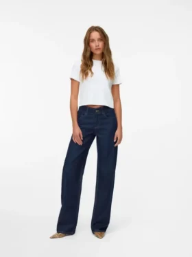 Snrancy-Jeans met middelhoge taille en wijde pijpen