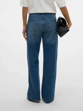 Snrancy-Jeans met middelhoge taille en wijde pijpen