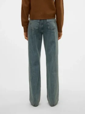 Snrancy-Jeans met middelhoge taille en wijde pijpen