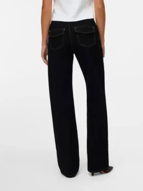 Snrancy-Jeans met middelhoge taille en wijde pijpen