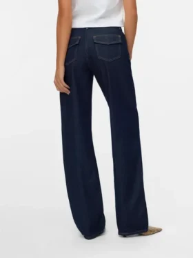 Snrancy-Jeans met middelhoge taille en wijde pijpen