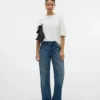 Snrancy-Jeans met middelhoge taille en wijde pijpen