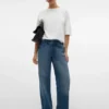 Snrancy-Jeans met middelhoge taille en wijde pijpen
