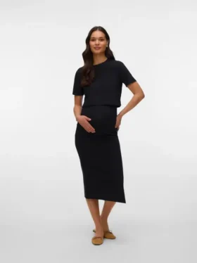 Top met ronde hals en cropped pasvorm