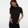 Top met ronde hals en cropped pasvorm