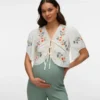 Top met V-hals en cropped pasvorm