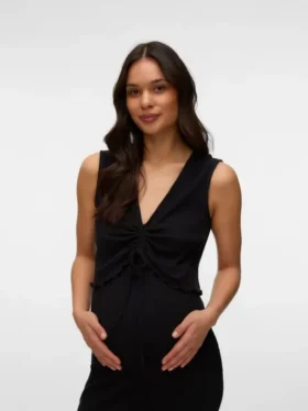 Top met V-hals en cropped pasvorm