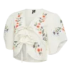 Top met V-hals en cropped pasvorm