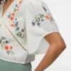 Top met V-hals en cropped pasvorm