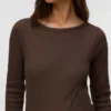 Tops met strakke pasvorm en boothals