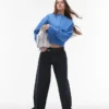Topshop Breigoed, compact vest met getailleerde taille