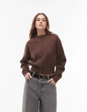 Topshop Breigoed, compact vest met getailleerde taille