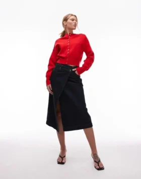 Topshop Breigoed, compact vest met getailleerde taille